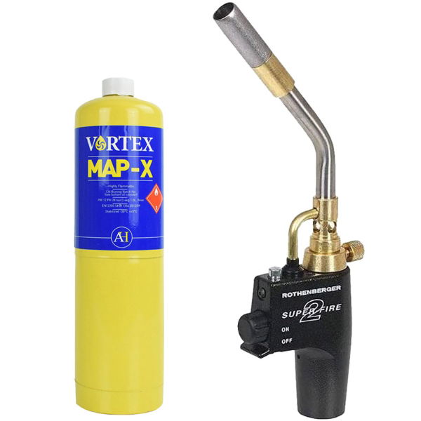 HT09465 Super Fire 2 Brazing Gas Torch & MAP-X Gas Cartridge