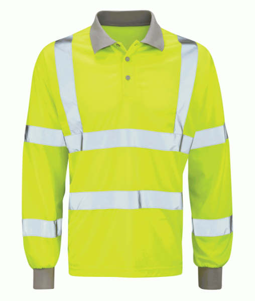 Hi Vis Long Sleeve Polo Shirt - Yellow