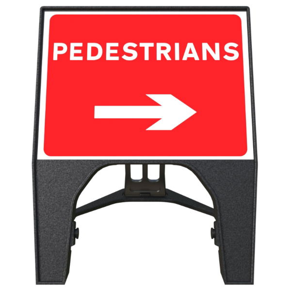 RS00306 Q-Sign Pedestrians Arrow Right 600x450mm