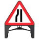 RS00300 Q-Sign Road Narrows Left Sign 750mm