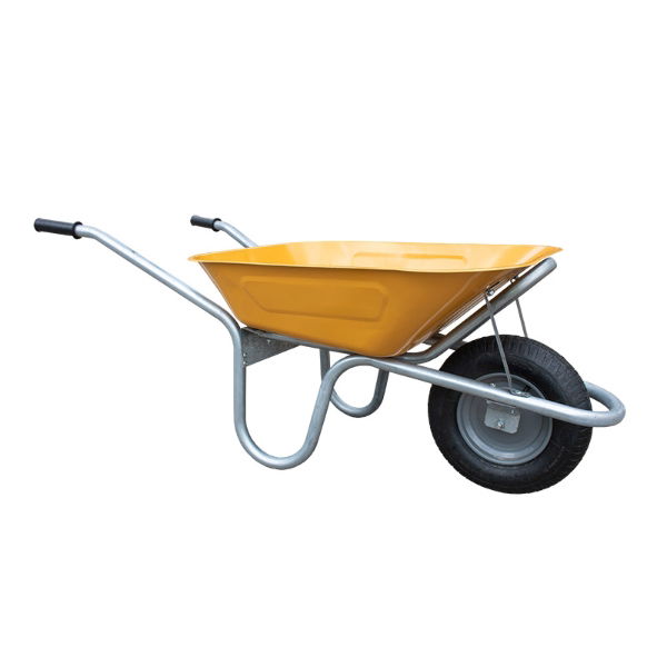 HT02017 Yellow Ultra D-Frame 90 Litre Wheelbarrow