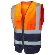 GIANT Hi Vis Executive Waistcoat - Orange/Navy