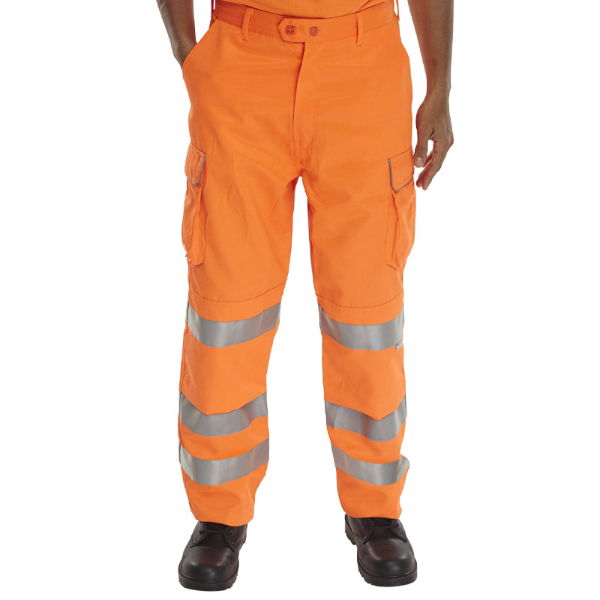 Hi Vis RIS Polycotton Work Trousers - Orange