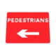 RS00399 Q-Sign Pedestrians Arrow Left Sign Face 600x450mm