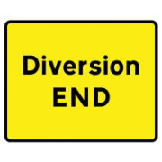 RS00232 Diversion End Arrow Mini Quick Fit Sign - 1050mm x 750mm (300mm Centres)