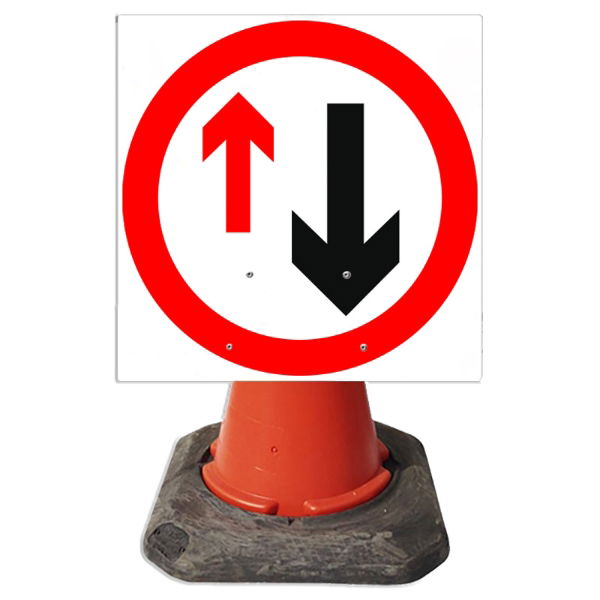 RS00620 Give Way To Oncoming Vehicles Cone Sign