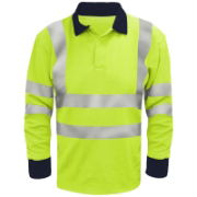 Hi Vis FR/ARC Long Sleeve Polo Shirt - Yellow