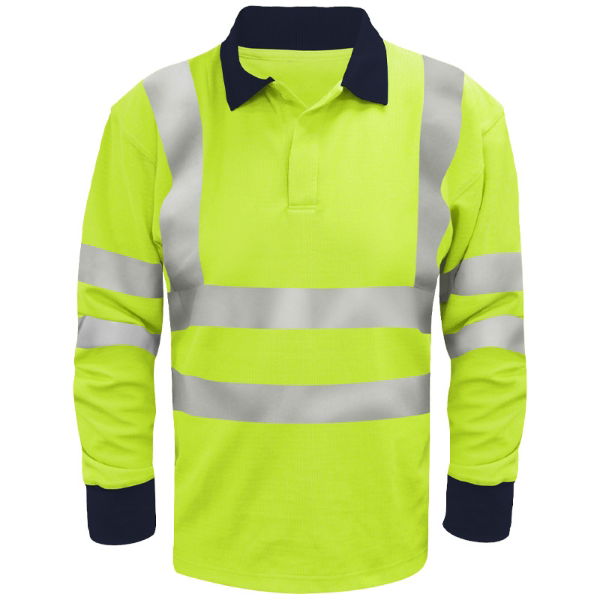 Hi Vis FR/ARC Long Sleeve Polo Shirt - Yellow